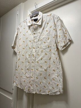 Banana Republic linen blend pineapple shirt - size large